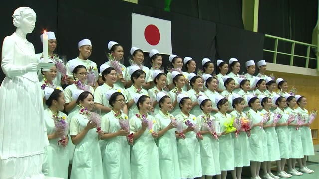 看護への思い新たに…看護師を目指す生徒に戴帽式【岡山・津山市】