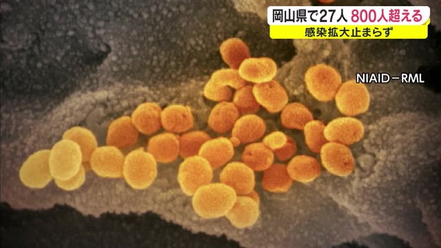 岡山県内で新たに２７人が新型コロナウイルス感染…岡山県内の感染者は８００人超え【岡山】
