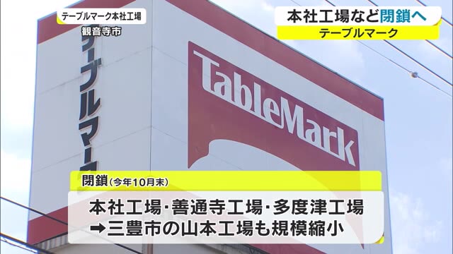 冷凍食品大手・テーブルマーク　香川県内の３工場閉鎖へ【香川】
