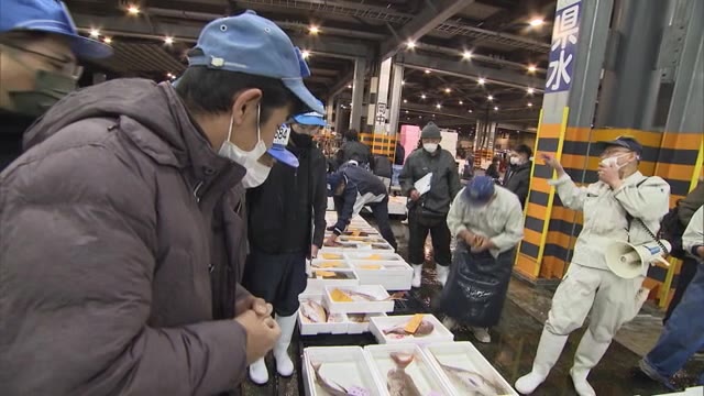 新春恒例の“初市“　瀬戸内海の水産物が並び２０２２年の初競り　岡山市中央卸売市場【岡山・岡山市】
