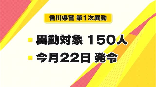 香川県警１次異動　対象は例年並みの１５０人　発令は３月２２日【香川】