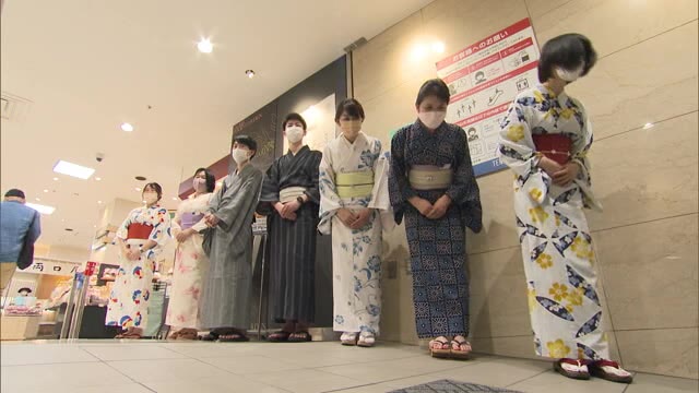 デパートの従業員が「浴衣姿」で接客…売場全体が“夏の雰囲気”に　注目の浴衣グッズも【岡山・岡山市】