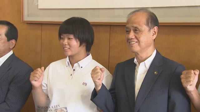 右ひざ負傷も驚異の２連覇達成！奥山琴未選手が市長表敬　インターハイ女子砲丸投【岡山・岡山市】