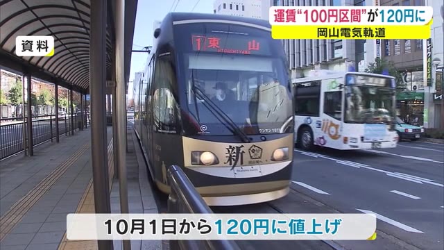 【速報】運賃１００円⇒１２０円に　岡山市中心部の路線バスと路面電車　１０月から【岡山】