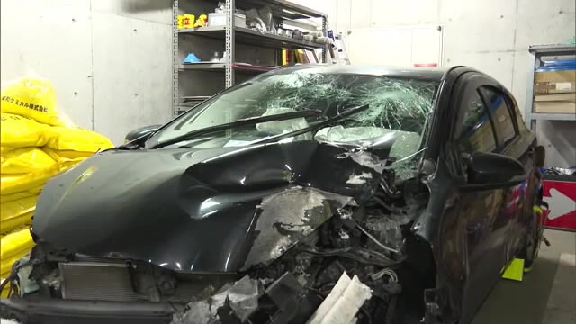 乗用車が電柱に衝突　男性2人重傷【岡山・倉敷市】