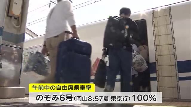 大きなカバンを持った家族連れらが続々と　ＪＲ岡山駅でＵターンラッシュがピーク【岡山】