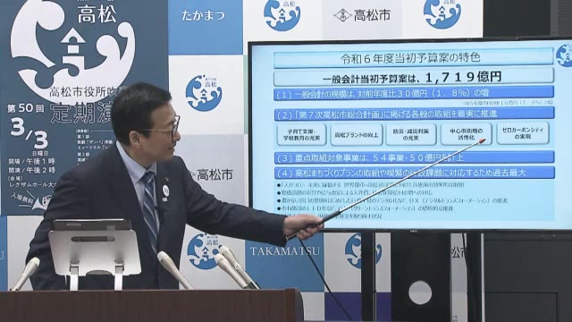 ”高松ブランド”向上など予算化　高松市の２４年度当初予算案　過去最大規模の約１７００億円【香川】