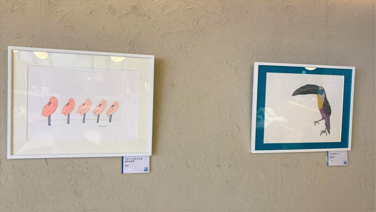 ２人の「ハンディキャップアーティスト」が描く優しい世界　岡山市のホテルで作品を展示【岡山】