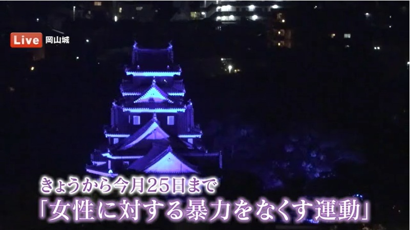 岡山城ライトアップ