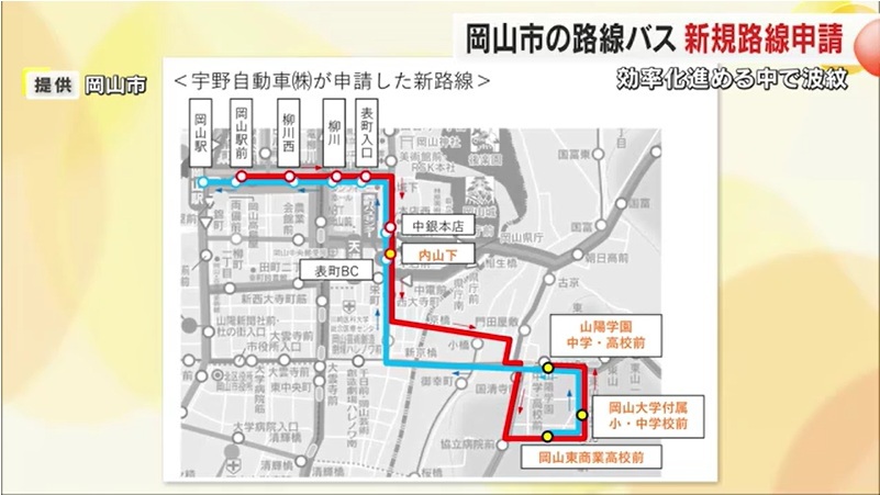 宇野自動車申請区間