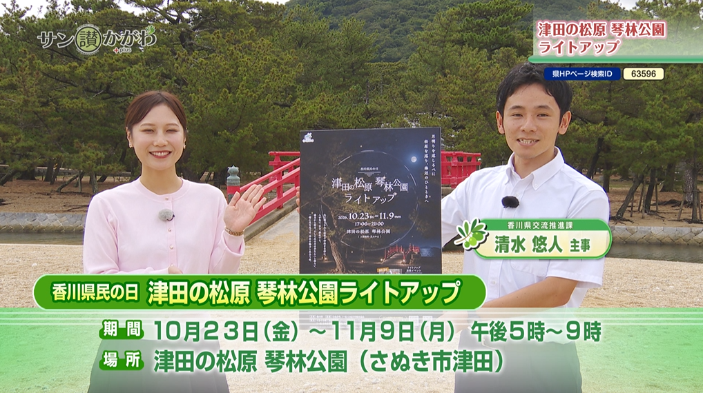 津田の松原 琴弾公園ライトアップ　2026年10月22日放送
